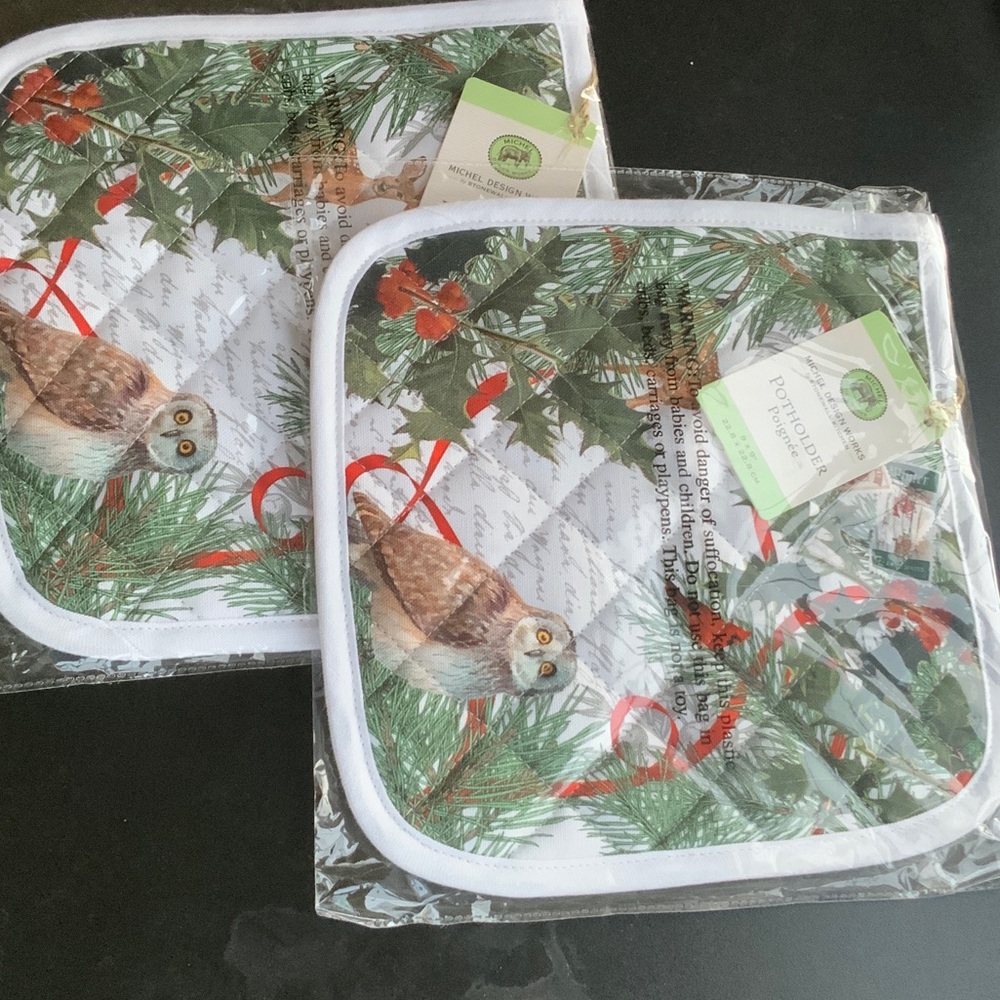 Set of two potholders 
Winter Woodland from Michel Design Works